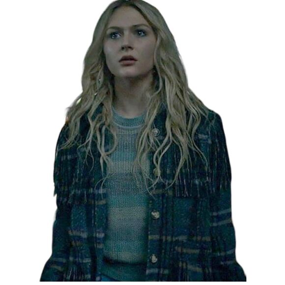 Blank NYC Jacket Women’s XL Green Plaid Shacket Fringe Button Down Pockets - Picture 7 of 16